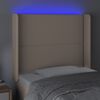 vidaXL LED Kopfteil Cappuccino-Braun 83x16x118/128 cm Kunstleder