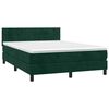 vidaXL Boxspringbett mit Matratze & LED Dunkelgr&uuml;n 140x200 cm Samt