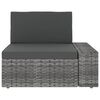 vidaXL 5-tlg. Garten-Lounge-Set mit Kissen Grau Poly Rattan