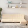vidaXL Schlafsofa 2-Sitzer mit Fu&szlig;hocker Creme Samt