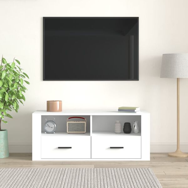vidaXL TV-Schrank Wei&szlig; 100x35x40 cm Holzwerkstoff