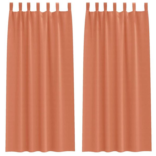 vidaXL Verdunkelungs-Vorh&auml;nge mit Ringen 2 pcs Terrakotta 245 x 140 cm