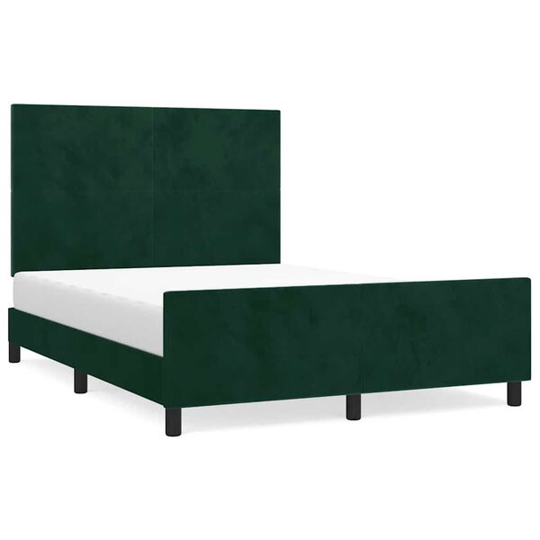 vidaXL Bettgestell ohne Matratze Dunkelgr&uuml;n 140x190 cm Samt