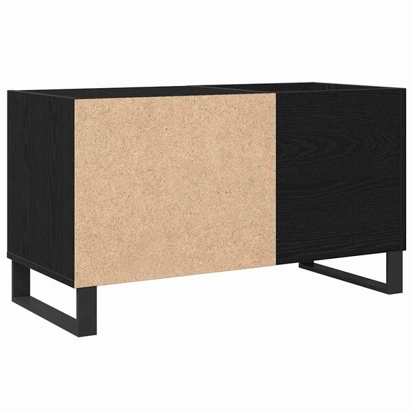 vidaXL Schallplattenschrank Schwarz Eichen-Optik 85 x 38 x 48 cm