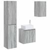 vidaXL Badezimmerm&ouml;bel-Set 3 stk. Grau Sonoma 33 x 34,5 x 160 cm