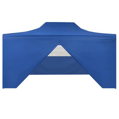 vidaXL Faltzelt Pop-Up mit 4 Seitenteilen 3x4,5 m Blau