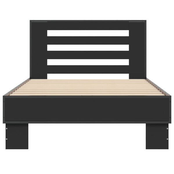 vidaXL Bettgestell Schwarz 90x190 cm Holzwerkstoff und Metall