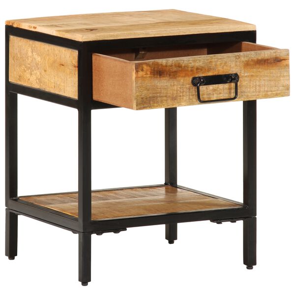 vidaXL Nachttisch Braun 40 x 35 x 50 cm Massives Mango Holz und Metall