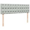 vidaXL Ottoman-Bett mit Matratze & LEDs Hellgrau 140x200 cm Samt