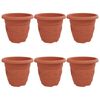 vidaXL Runder Blumentopf 6 pcs Ziegelrot &Oslash; 26 x 21,5 cm Kunststoff