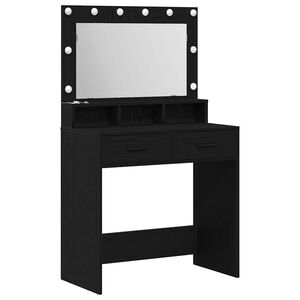 vidaXL Schminktisch mit Regal Schwarz Eichen-Optik 79 x 41 x 135 cm
