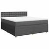 vidaXL Boxspringbett mit Matratze Dunkelgrau 180x200 cm Stoff