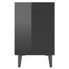 vidaXL Nachttische mit Metallbeinen 2 Stk Hochglanz-Schwarz 40x30x50cm