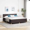 vidaXL LED Boxspringbett mit Matratze Dunkelbraun 180 x 200 cm Stoff