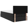 vidaXL Ottoman-Bett mit Matratzen & LEDs Schwarz 90x190 cm Kunstleder