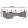 vidaXL 6-tlg. Garten-Sofagarnitur mit Kissen Braun Poly Rattan