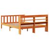 vidaXL Bettgestell mit Kopfteil ohne Matratze Wachsbraun 135x190 cm