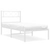 vidaXL Bettgestell mit Kopfteil Metall Wei&szlig; 107x203 cm