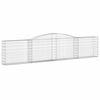 vidaXL Gabionen mit Hochbogen 15 Stk. 400x30x80/100cm Verzinktes Eisen