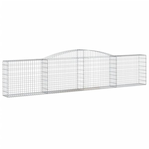 vidaXL Gabionen mit Hochbogen 15 Stk. 400x30x80/100cm Verzinktes Eisen