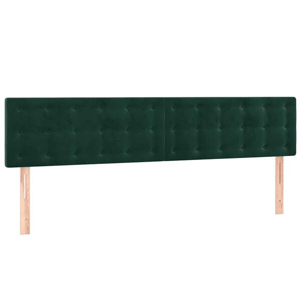 vidaXL LED Kopfteil Dunkelgr&uuml;n 160x5x78/88 cm Samt