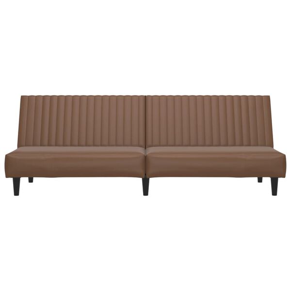 vidaXL Schlafsofa 2-Sitzer Braun Kunstleder