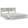 vidaXL Bettrahmen mit Kopfteil Beton Grau 200 x 200 cm Ingenieurs Holz