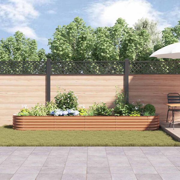 vidaXL Hochbeet Braun 400 x 80 x 44 cm Stahl
