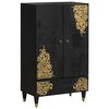 vidaXL Highboard Schwarz 60 x 33 x 100 cm Massivholz Mango