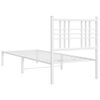 vidaXL Bettgestell mit Kopfteil Metall Wei&szlig; 80x200 cm