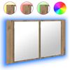vidaXL Badezimmerspiegelschrank mit T&uuml;r Artisan-Eiche 80 x 12 x 45 cm