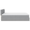 vidaXL Ottomane Bett mit Matratze & LEDs Hellgrau 140x190 cm Stoff