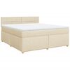 vidaXL Boxspringbett mit Matratze Creme 180x200 cm Stoff