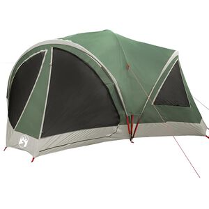 vidaXL Familienzelt f&uuml;r 10 Personen Gr&uuml;n und Grau 460 x 430 x 214 cm