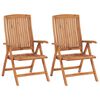 vidaXL Gartenst&uuml;hle 2 Stk. mit Cremewei&szlig;en Kissen Massivholz Teak