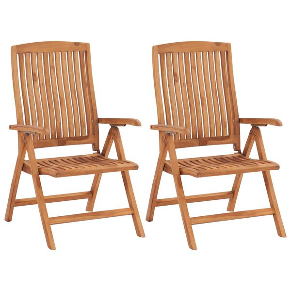 vidaXL Gartenst&uuml;hle 2 Stk. mit Cremewei&szlig;en Kissen Massivholz Teak
