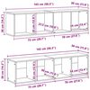 vidaXL B&uuml;cherregal 3 pcs Schwarz Eichen-Optik 36 x 30 x 143 cm