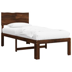 vidaXL Einzelbettgestell mit Kopfteil ROSTOCK Dunkelbraun 80 x 200 cm