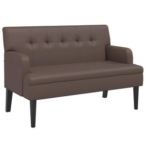 vidaXL Sitzbank mit R&uuml;ckenlehne Braun 112x65,5x75 cm Kunstleder