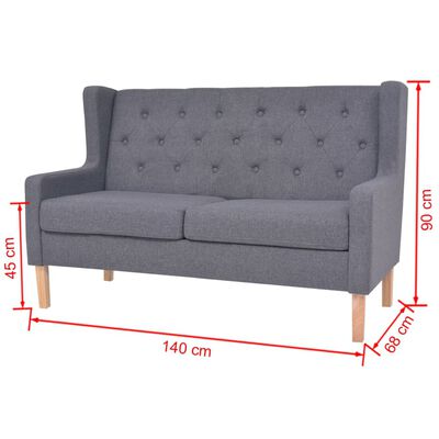 vidaXL 2-Sitzer-Sofa Stoff Grau