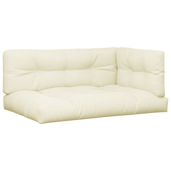 vidaXL Palettenkissen 5-tlg. Creme Stoff