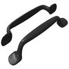 vidaXL M&ouml;belgriff 2 pcs Schwarz 130 x 19,4 x 22,3 mm Aluminium