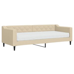 vidaXL Tagesbett mit Matratze Creme 80x200 cm Stoff