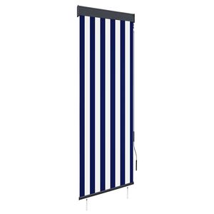 vidaXL Au&szlig;enrollo 60 x 250 cm Blau und Wei&szlig;