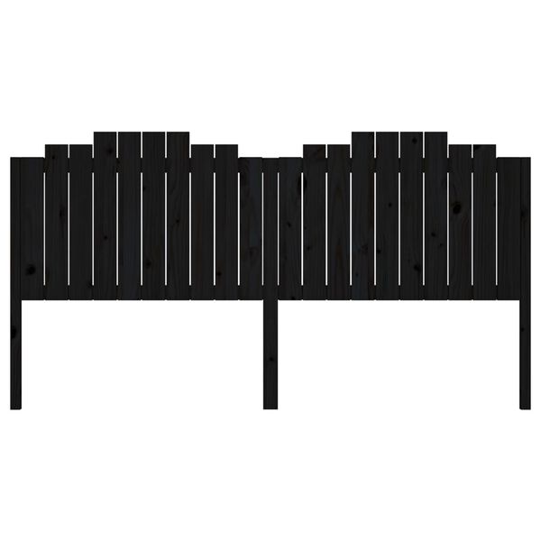 vidaXL Kopfteil Schwarz 206x4x110 cm Massivholz Kiefer