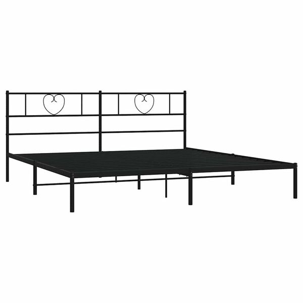 vidaXL Bettgestell mit Kopfteil Metall Schwarz 180x200 cm