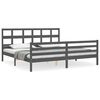 vidaXL Massivholzbett mit Kopfteil Grau 200x200 cm