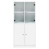 vidaXL Highboard mit T&uuml;ren Wei&szlig; 68x37x142 cm Holzwerkstoff