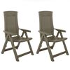 vidaXL Verstellbare Gartenst&uuml;hle 2 Stk. Kunststoff Moccafarben