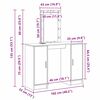 vidaXL Schminktisch mit Speicher Grau 102 x 33 x 135 cm Holzwerkstoff